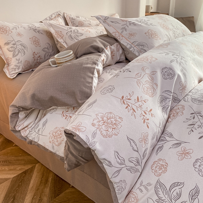 91家纺网 家纺一手货源 找家纺 大吉 2025新款加厚活性喷气磨毛棉四件套被套床单床笠学生单人三件套 花甜轻柔