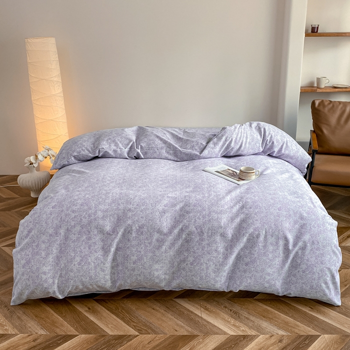 91家纺网 家纺一手货源 找家纺 大吉 2025新款加厚活性喷气磨毛棉四件套被套床单床笠学生单人三件套 山雾-蓝