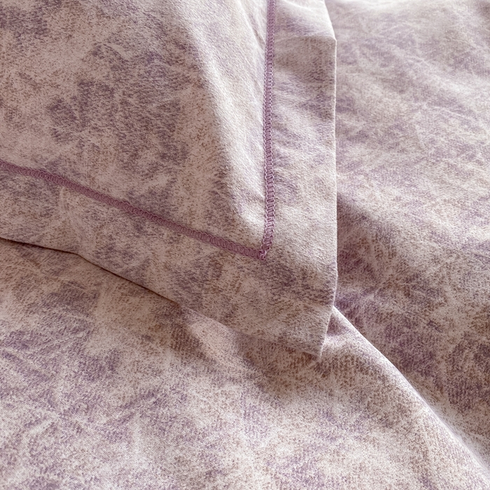 91家纺网 家纺一手货源 找家纺 大吉 2025新款加厚活性喷气磨毛棉四件套被套床单床笠学生单人三件套 山雾-紫