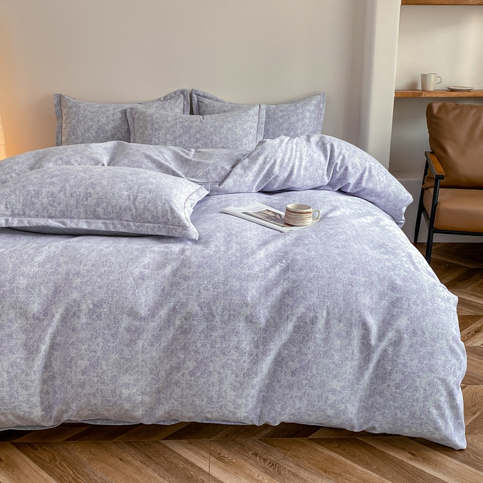 91家纺网 家纺一手货源 找家纺 大吉  2024新款加厚喷气全棉磨毛被套 山雾-蓝