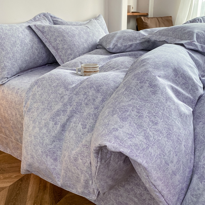 91家纺网 家纺一手货源 找家纺 大吉  2024新款加厚喷气全棉磨毛被套 山雾-蓝