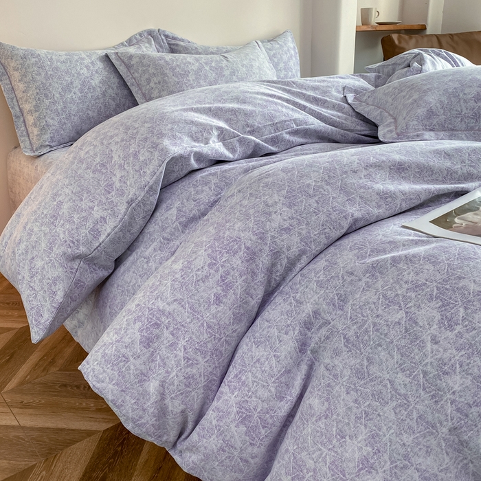 91家纺网 家纺一手货源 找家纺 大吉  2024新款加厚喷气全棉磨毛被套 山雾-蓝