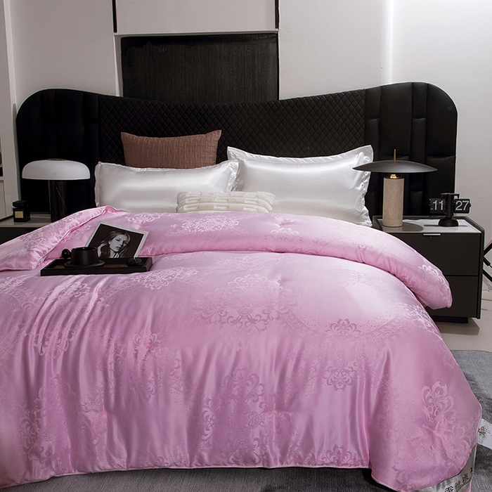 91家纺网 家纺一手货源 找家纺 越宏顺 2025新款被子冬被被芯拉链款子母被 粉色