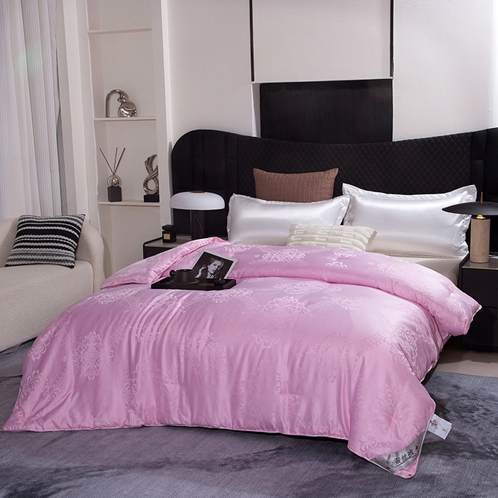 91家纺网 家纺一手货源 找家纺 越宏顺 2025新款被子冬被被芯拉链款子母被 粉色