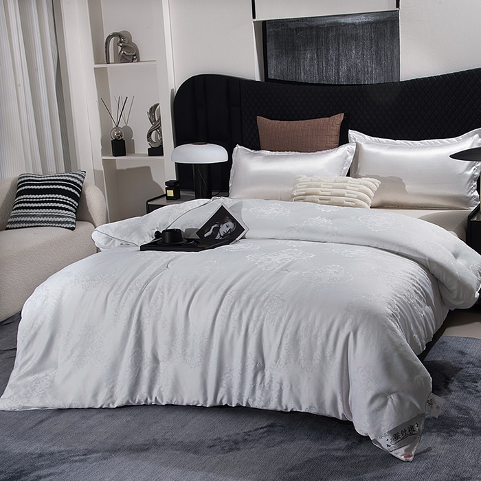 91家纺网 家纺一手货源 找家纺 越宏顺 2025新款被子冬被被芯拉链款子母被 白色