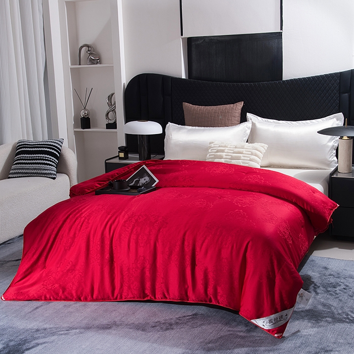 91家纺网 家纺一手货源 找家纺 越宏顺 2025新款被子冬被被芯拉链款子母被 大红