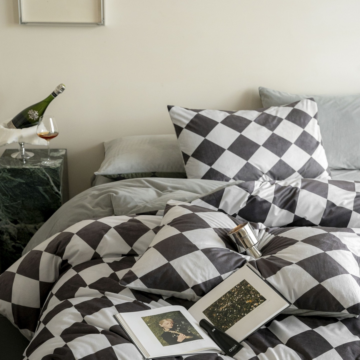 91家纺网 家纺一手货源 找家纺 （总）ONE TWO ONE 121 2025新款轻奢新法式德芙绒宝宝绒婴儿绒短毛绒牛奶绒四件套床单被套-几禾归集