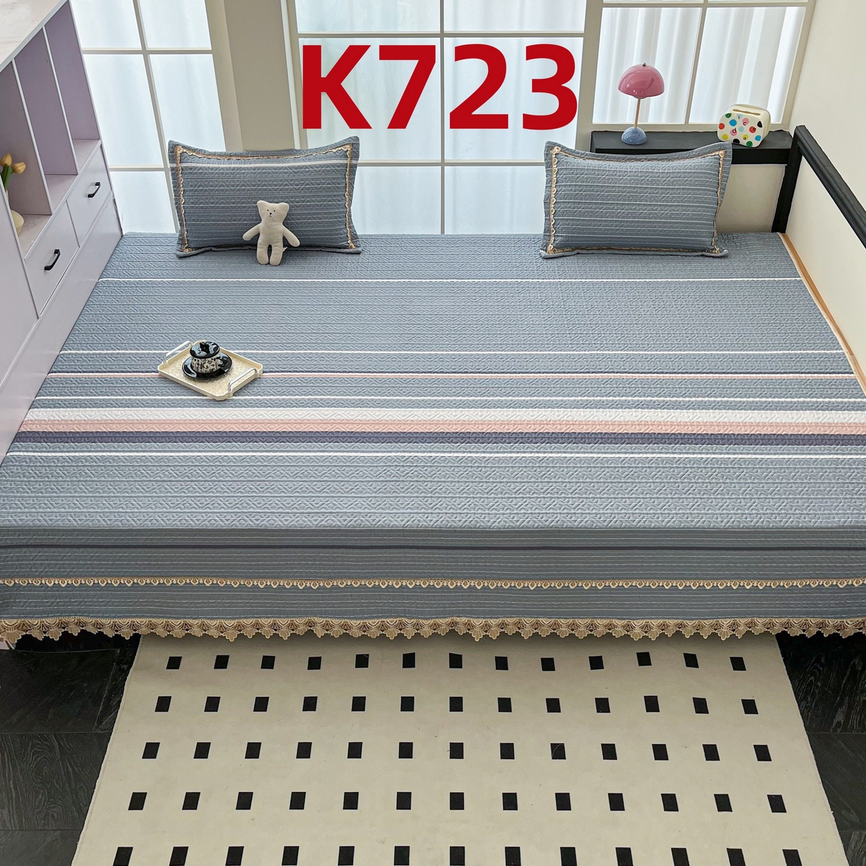 91家纺网 家纺一手货源 找家纺 （总）手艺人家纺 2025新款带花纯棉绗缝榻榻米大炕盖榻榻米炕垫防滑炕垫榻榻米垫床盖榻榻米炕盖炕垫（K700-K723）