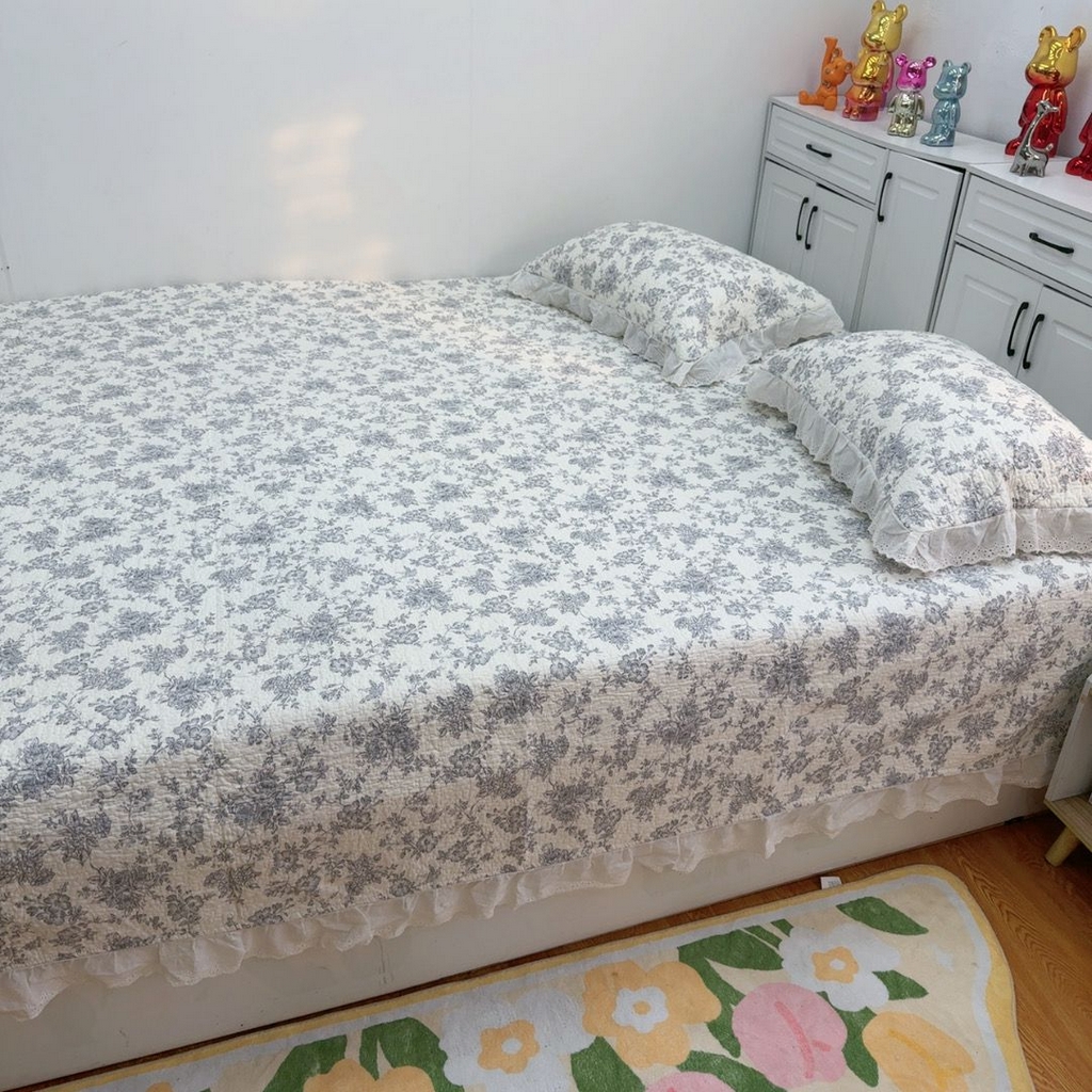 91家纺网 家纺一手货源 找家纺 暖居 2025新款纯棉榻榻米农村大炕盖支持定制 赫本白