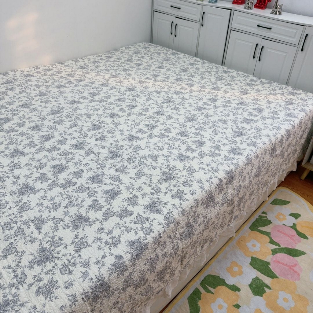 91家纺网 家纺一手货源 找家纺 暖居 2025新款纯棉榻榻米农村大炕盖支持定制 赫本白