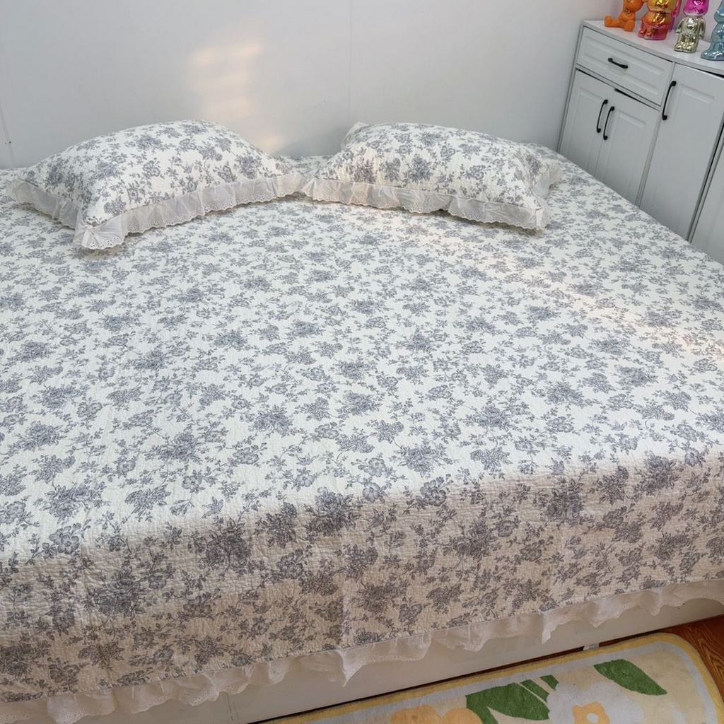 91家纺网 家纺一手货源 找家纺 暖居 2025新款纯棉榻榻米农村大炕盖支持定制 赫本白