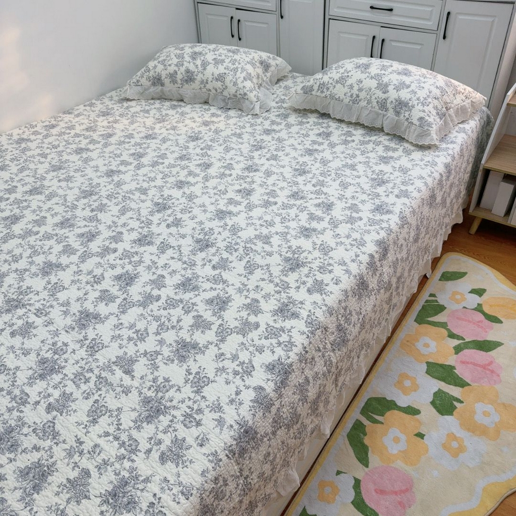 91家纺网 家纺一手货源 找家纺 暖居 2025新款纯棉榻榻米农村大炕盖支持定制 赫本白