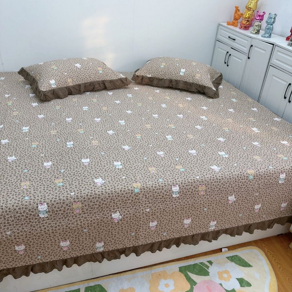 91家纺网 家纺一手货源 找家纺 暖居 2025新款纯棉榻榻米农村大炕盖支持定制 KT豹纹