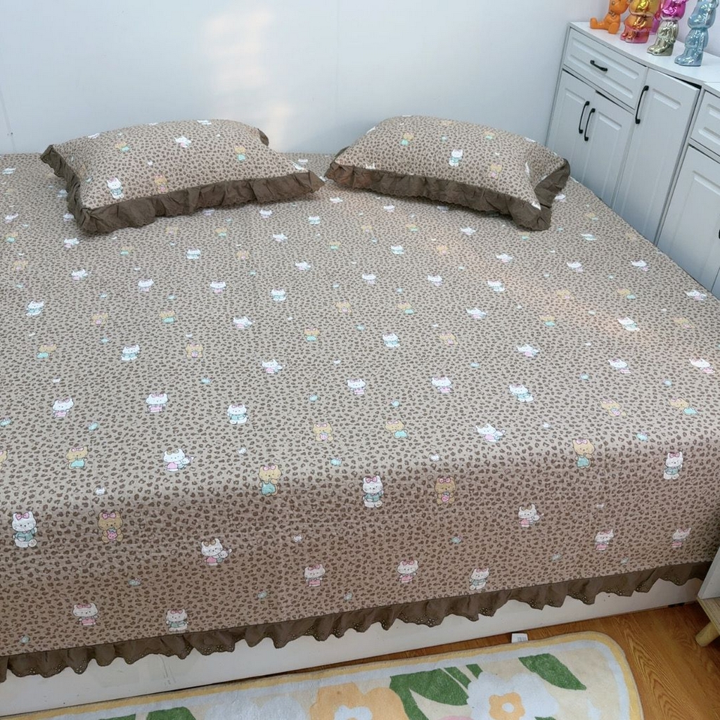 91家纺网 家纺一手货源 找家纺 暖居 2025新款纯棉榻榻米农村大炕盖支持定制 KT豹纹