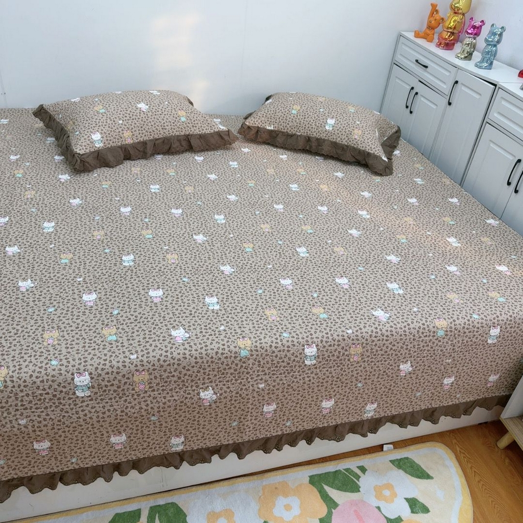 91家纺网 家纺一手货源 找家纺 暖居 2025新款纯棉榻榻米农村大炕盖支持定制 KT豹纹