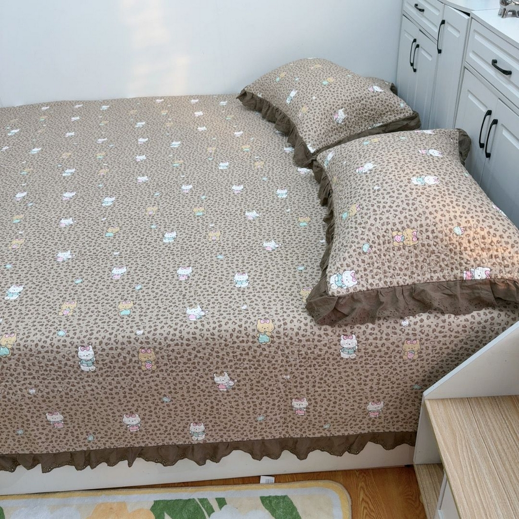 91家纺网 家纺一手货源 找家纺 暖居 2025新款纯棉榻榻米农村大炕盖支持定制 KT豹纹