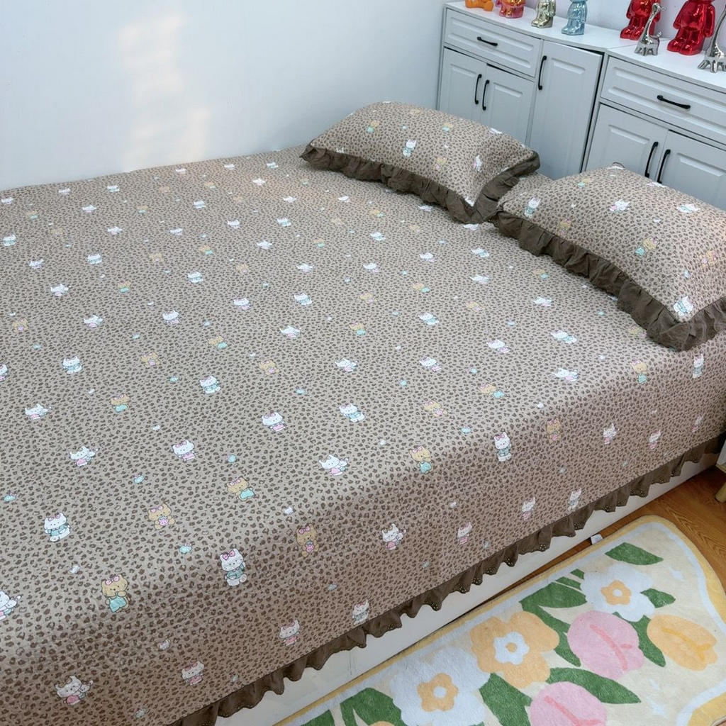 91家纺网 家纺一手货源 找家纺 暖居 2025新款纯棉榻榻米农村大炕盖支持定制 KT豹纹