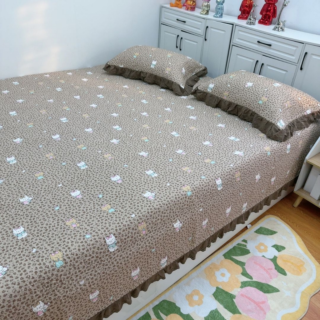 91家纺网 家纺一手货源 找家纺 暖居 2025新款纯棉榻榻米农村大炕盖支持定制 KT豹纹