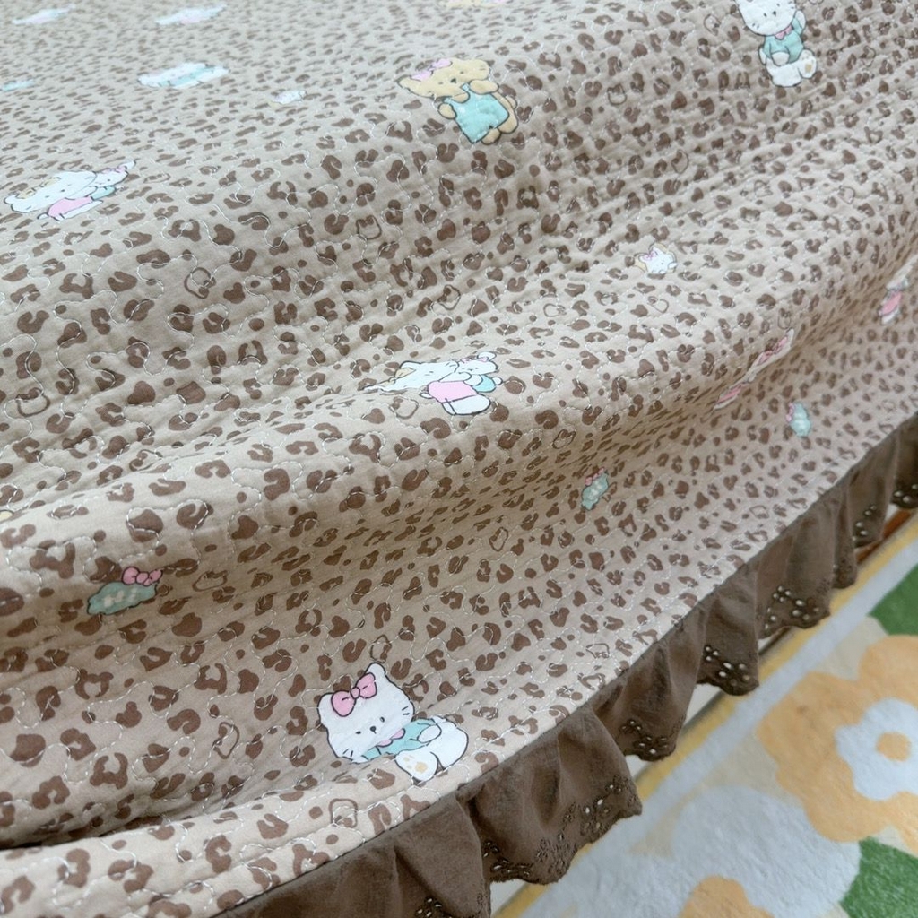 91家纺网 家纺一手货源 找家纺 暖居 2025新款纯棉榻榻米农村大炕盖支持定制 KT豹纹