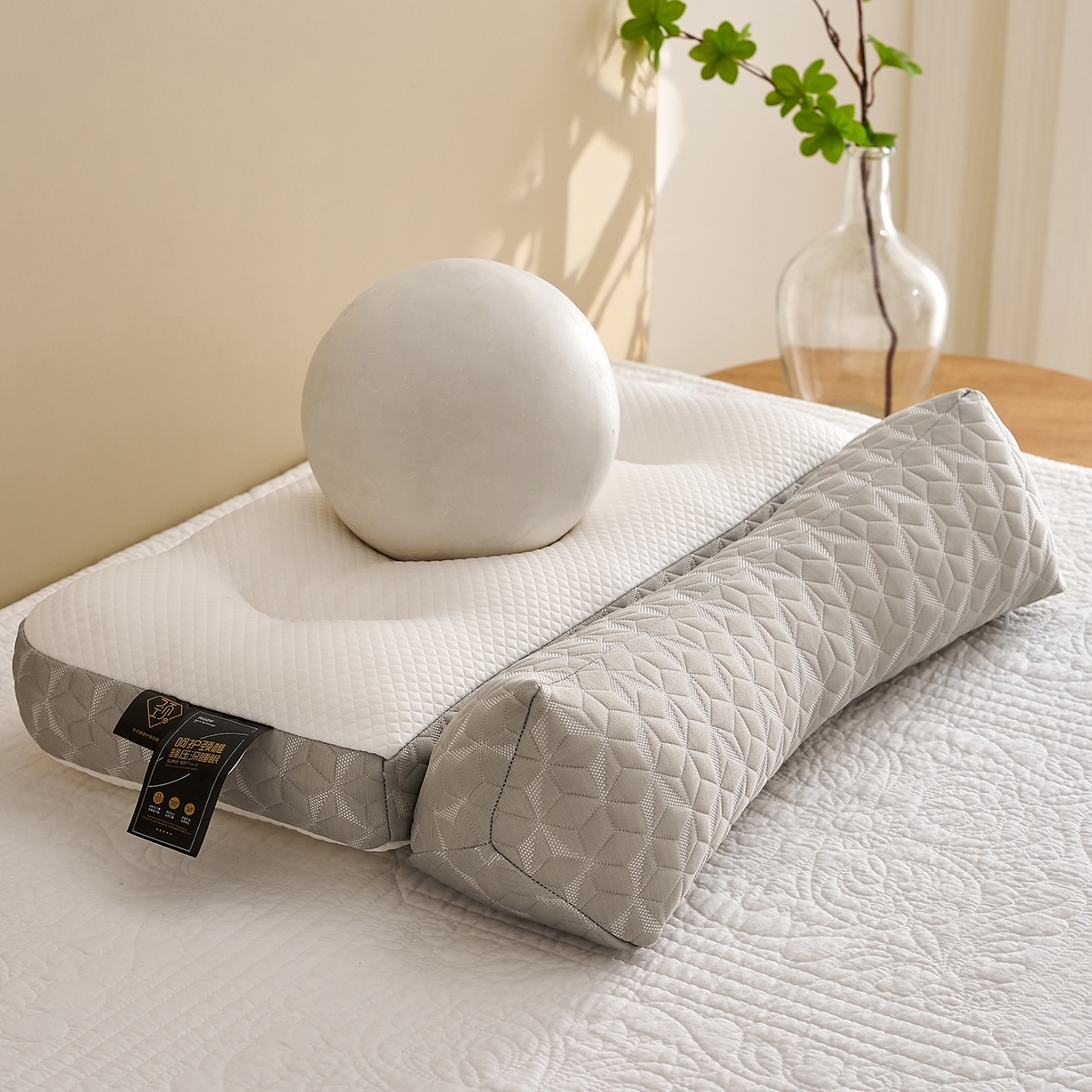 91家纺网 家纺一手货源 找家纺 （总）乐可 2025新款科技护耳组合枕枕头枕芯