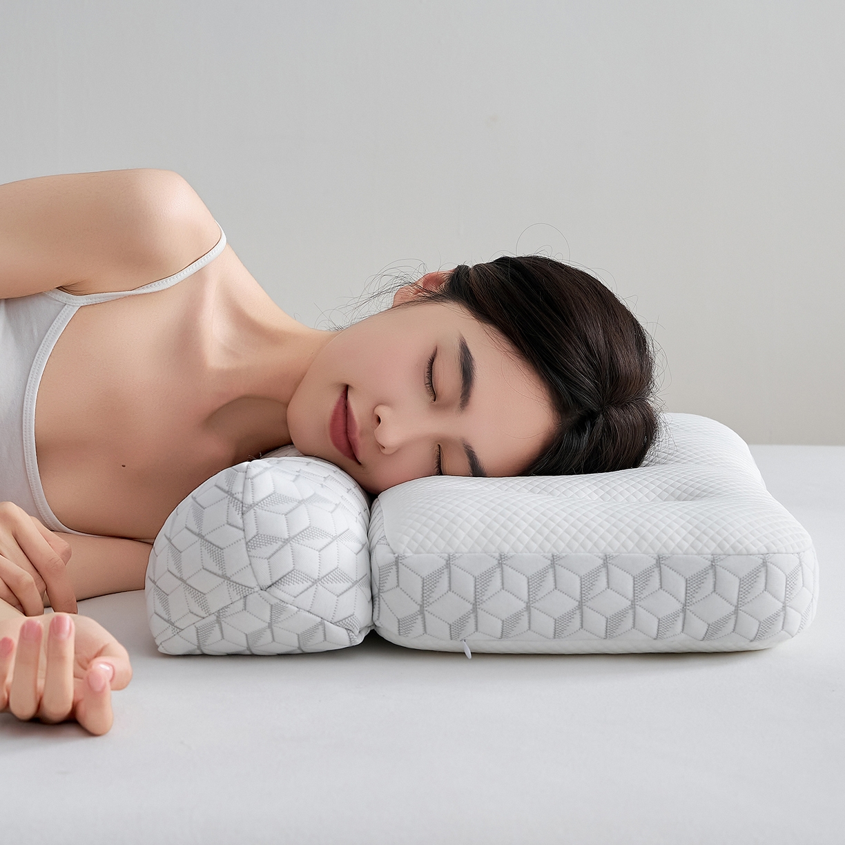 91家纺网 家纺一手货源 找家纺 （总）乐可 2025新款科技护耳组合枕枕头枕芯