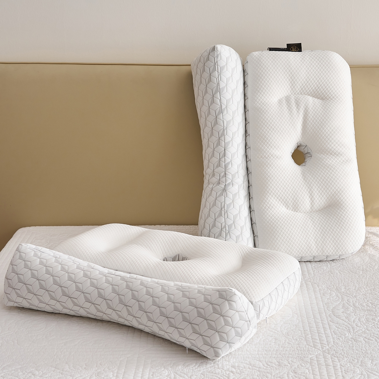 91家纺网 家纺一手货源 找家纺 （总）乐可 2025新款科技护耳组合枕枕头枕芯