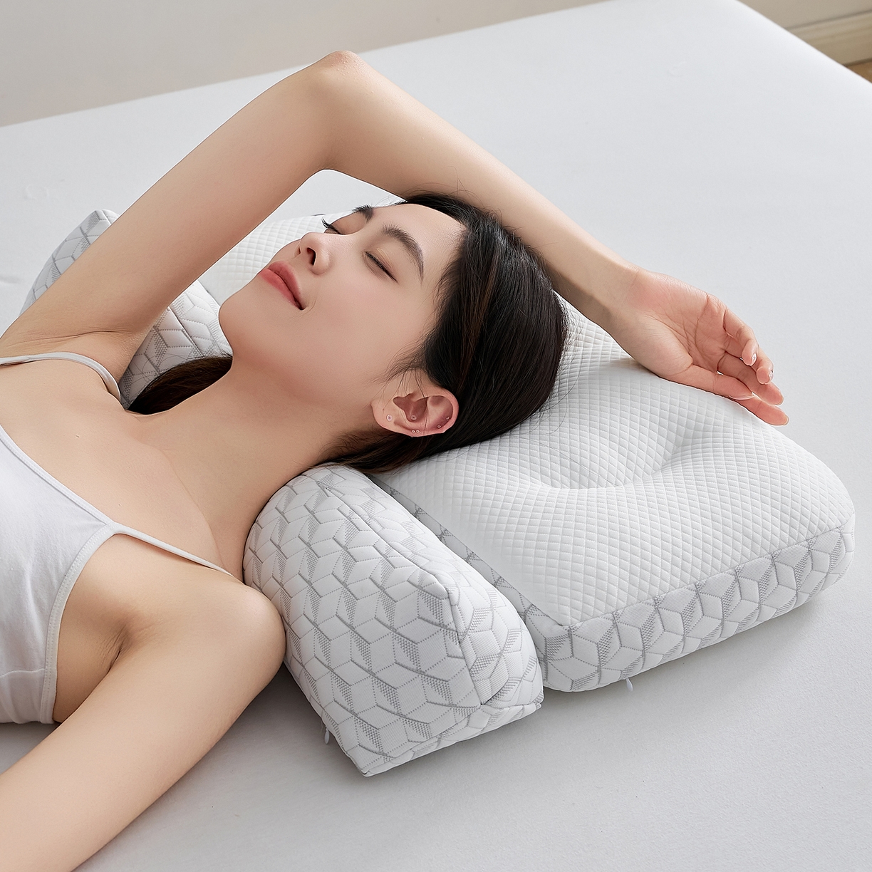 91家纺网 家纺一手货源 找家纺 （总）乐可 2025新款科技护耳组合枕枕头枕芯