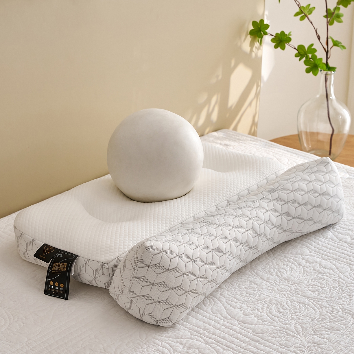 91家纺网 家纺一手货源 找家纺 （总）乐可 2025新款科技护耳组合枕枕头枕芯