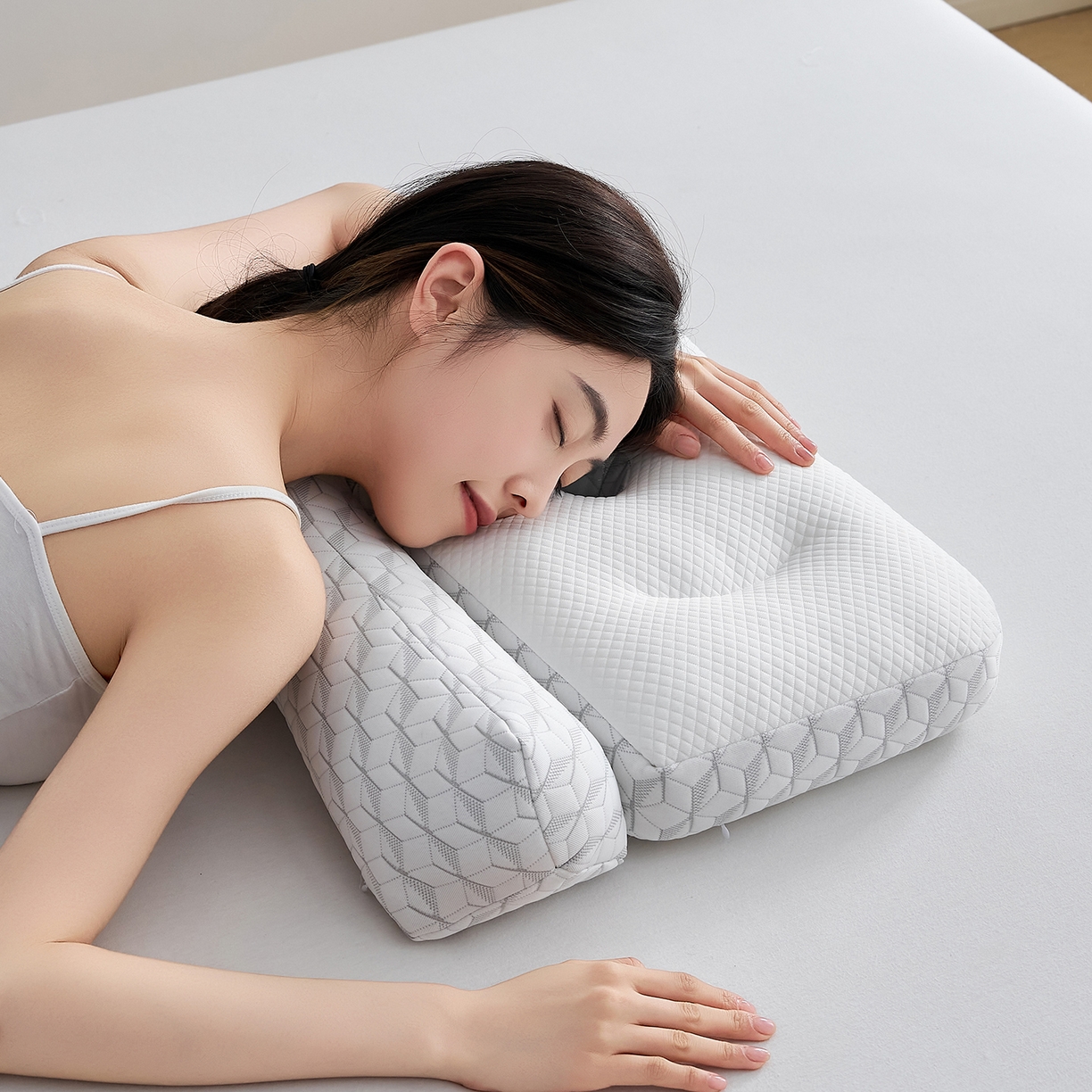 91家纺网 家纺一手货源 找家纺 （总）乐可 2025新款科技护耳组合枕枕头枕芯