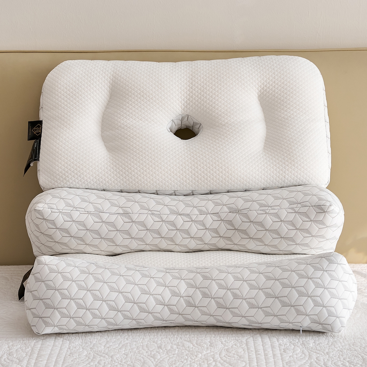 91家纺网 家纺一手货源 找家纺 （总）乐可 2025新款科技护耳组合枕枕头枕芯