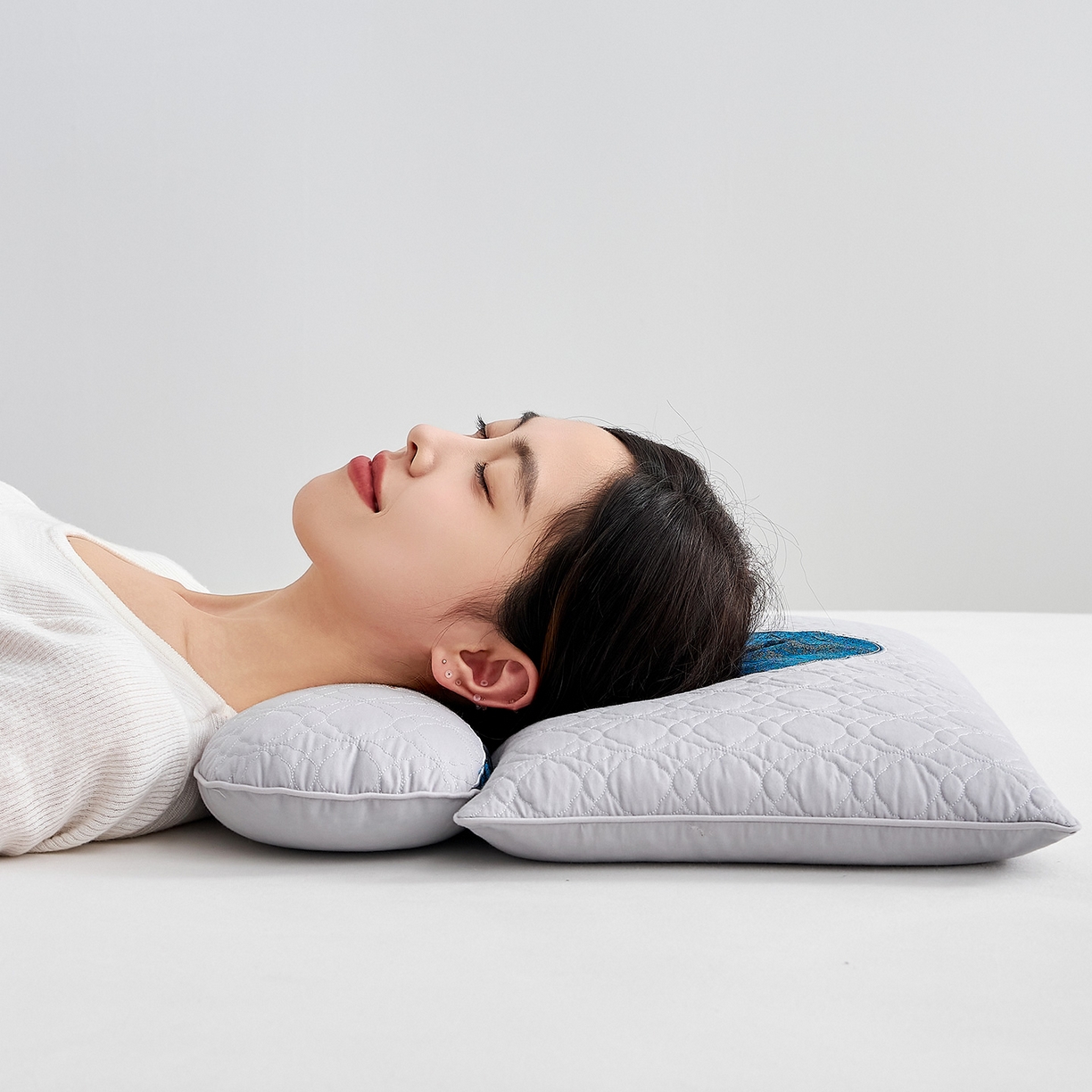 91家纺网 家纺一手货源 找家纺 乐可 2025新款金荞子二合一枕枕头枕芯 金荞子套装-灰