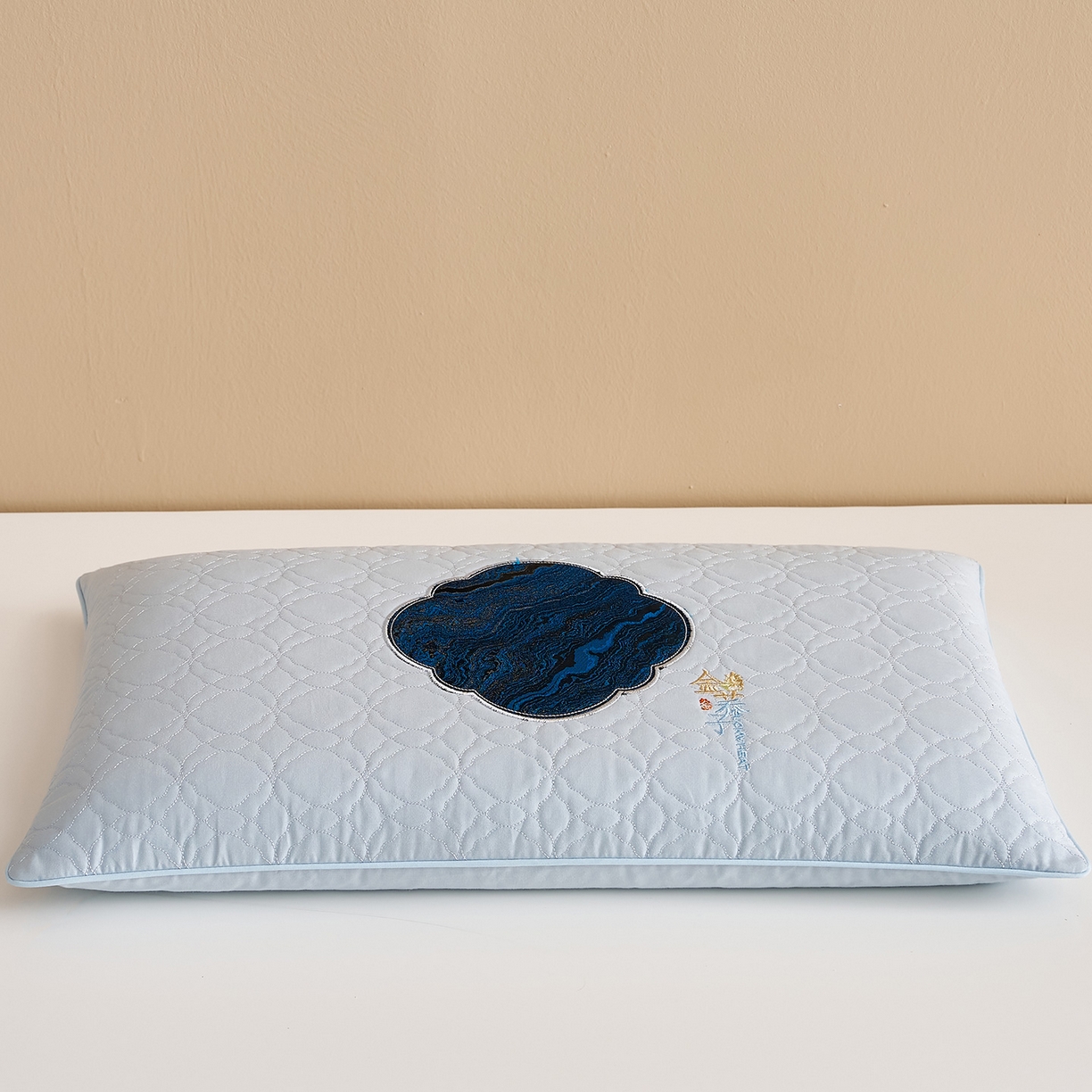 91家纺网 家纺一手货源 找家纺 乐可 2025新款金荞子二合一枕枕头枕芯 金荞子-蓝方枕