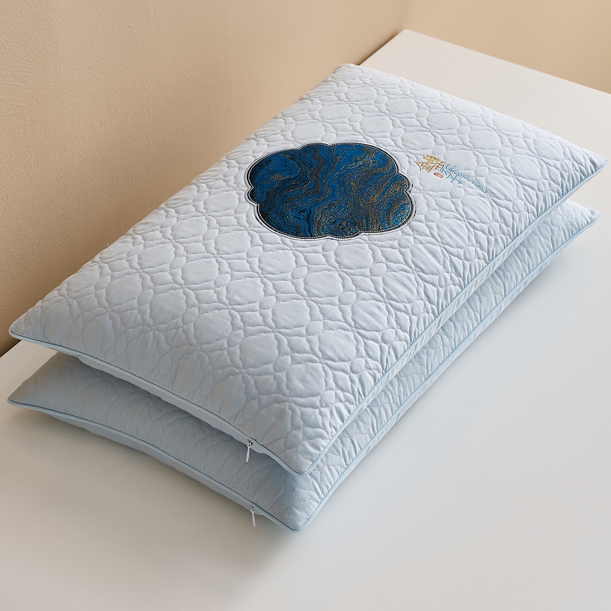 91家纺网 家纺一手货源 找家纺 乐可 2025新款金荞子二合一枕枕头枕芯 金荞子-蓝方枕