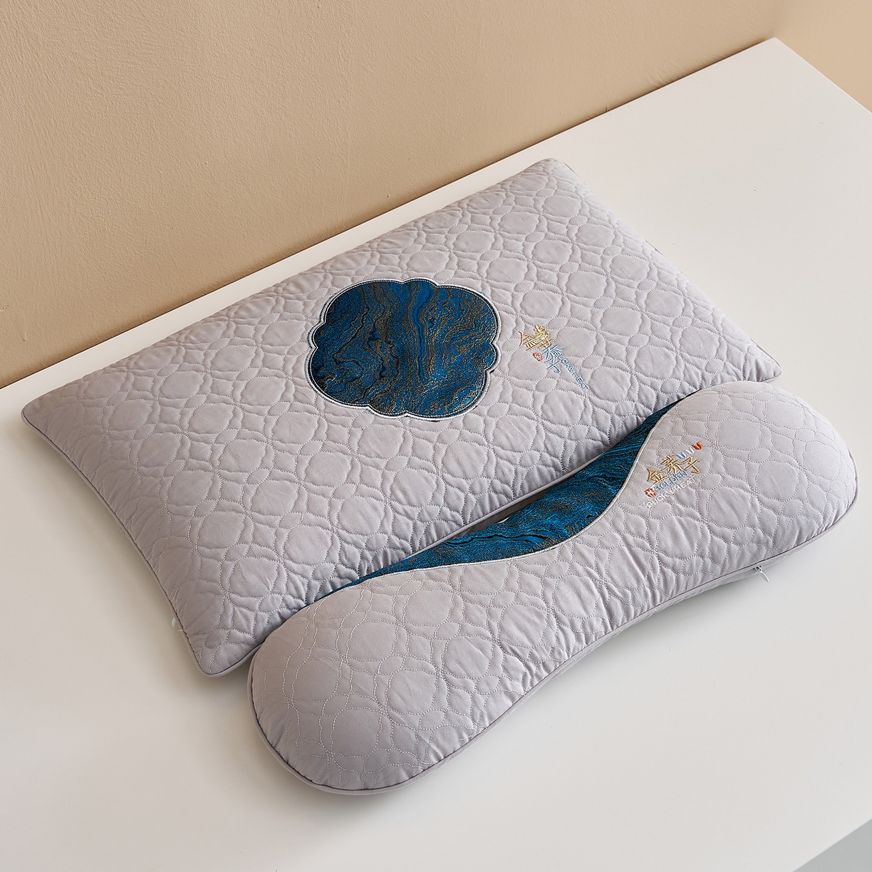 乐可 2025新款金荞子二合一枕枕头枕芯 金荞子套装-灰