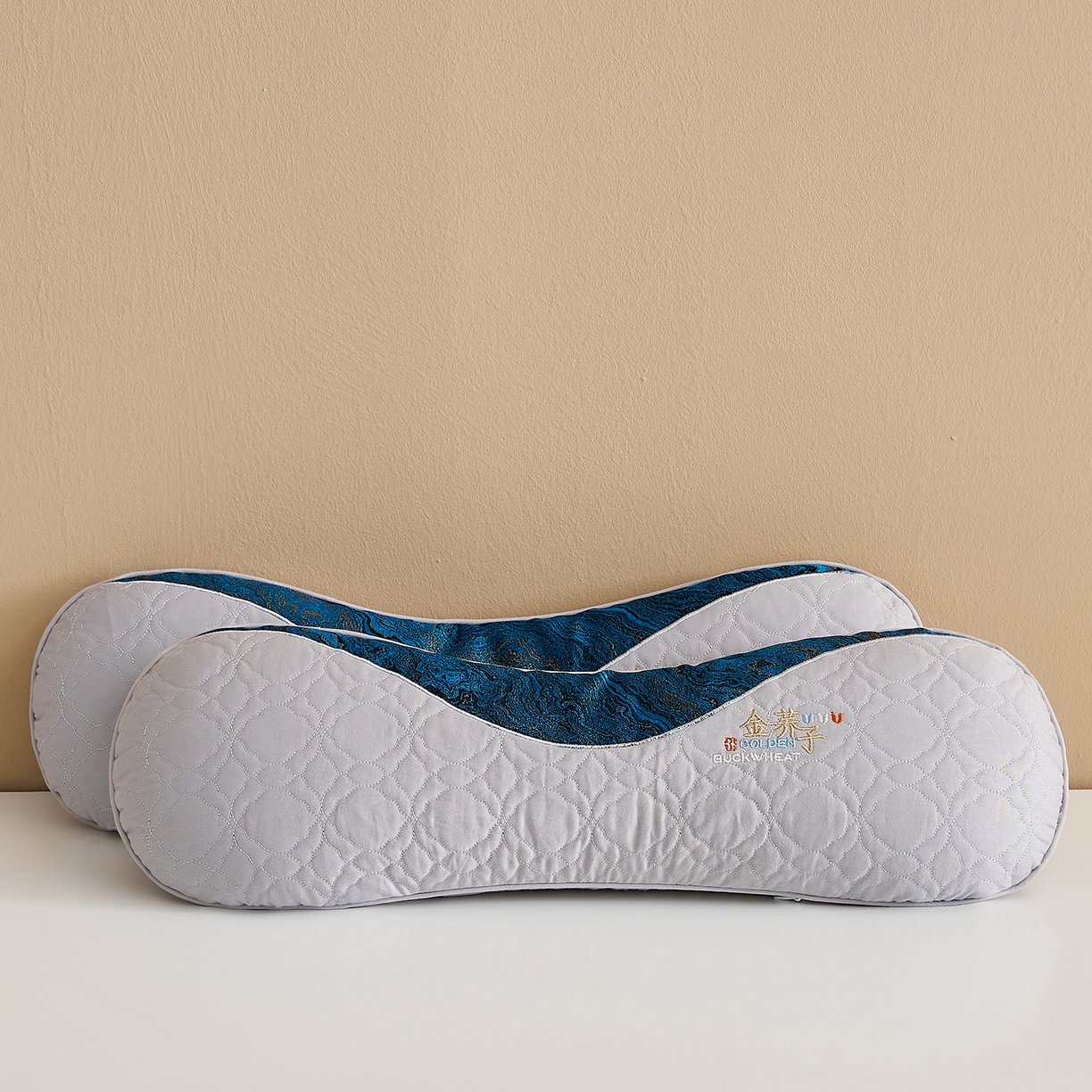 91家纺网 家纺一手货源 找家纺 乐可 2025新款金荞子二合一枕枕头枕芯 金荞子-灰骨头枕