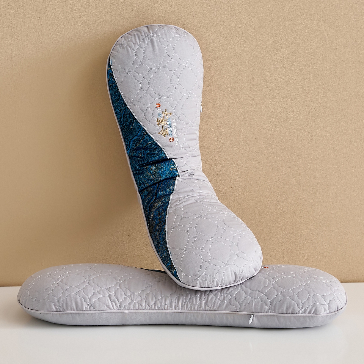 91家纺网 家纺一手货源 找家纺 乐可 2025新款金荞子二合一枕枕头枕芯 金荞子-灰骨头枕