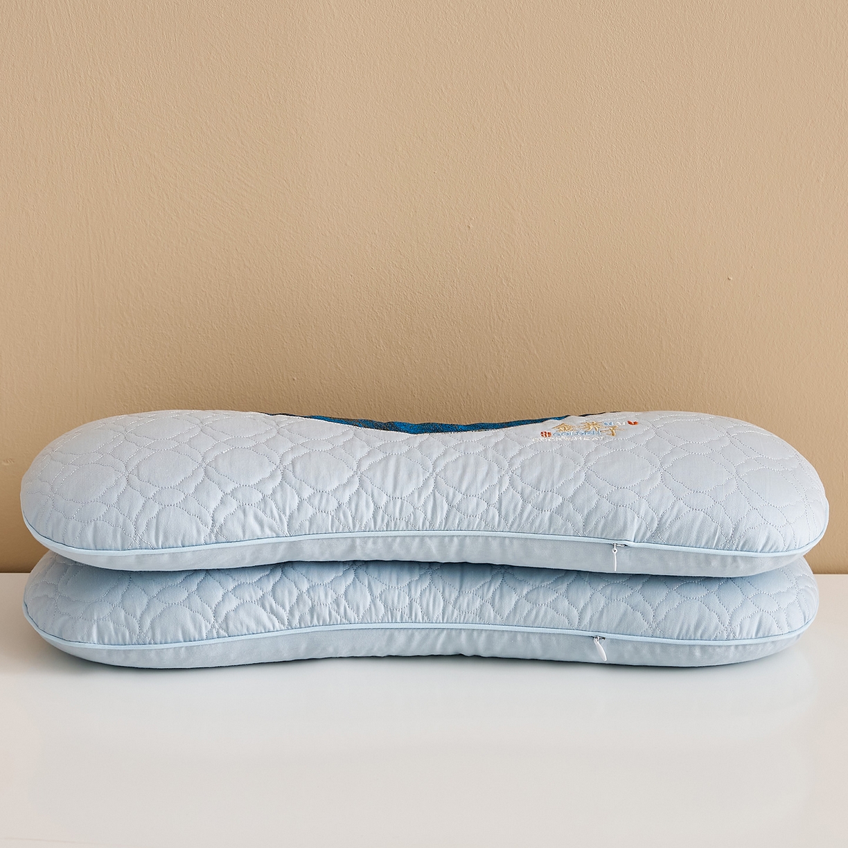 91家纺网 家纺一手货源 找家纺 乐可 2025新款金荞子二合一枕枕头枕芯 金荞子-蓝骨头枕