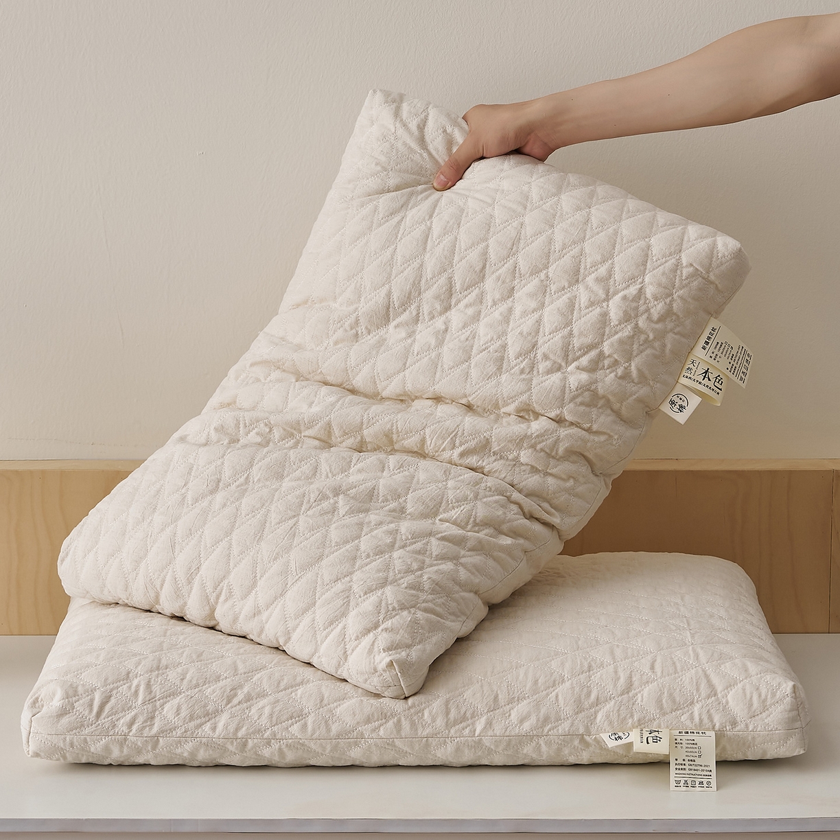 91家纺网 家纺一手货源 找家纺 （总）乐可 2025新款绗缝新疆棉花枕枕头枕芯