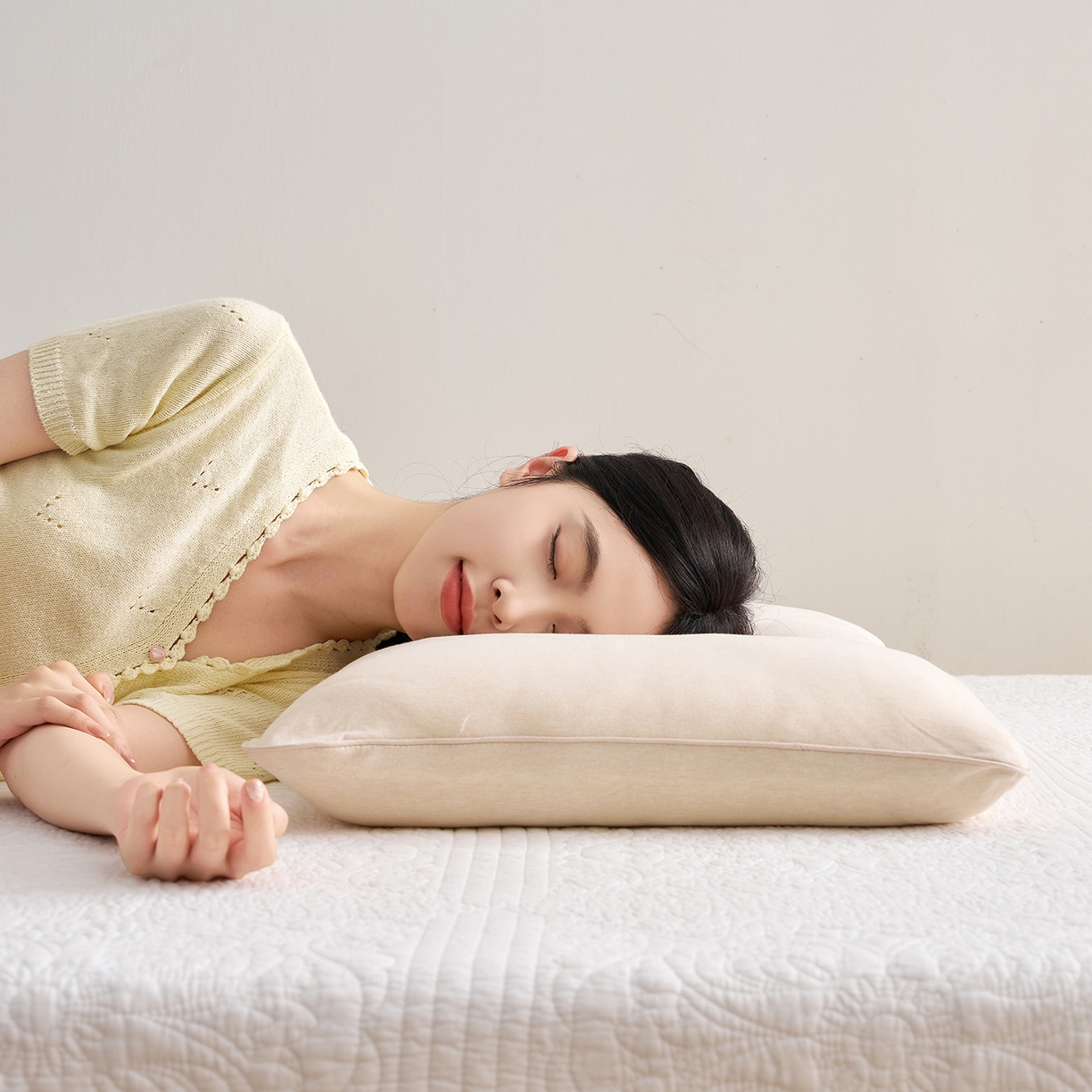 91家纺网 家纺一手货源 找家纺 乐可 2025新款全棉天竺棉棉花亲子枕 天竺棉棉花枕-米-儿童