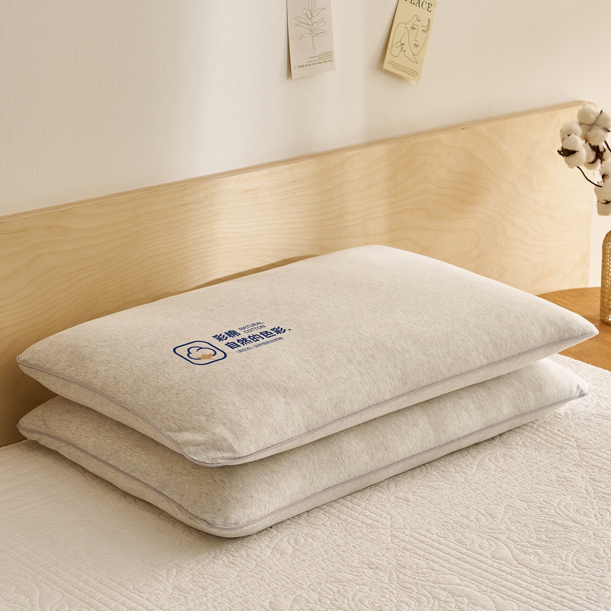 91家纺网 家纺一手货源 找家纺 乐可 2025新款全棉天竺棉棉花亲子枕 天竺棉棉花枕-灰-儿童