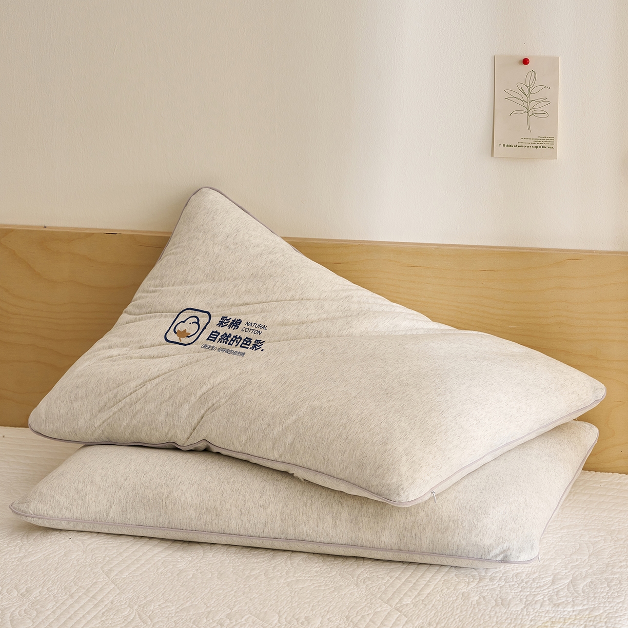 91家纺网 家纺一手货源 找家纺 乐可 2025新款全棉天竺棉棉花亲子枕 天竺棉棉花枕-灰-学生