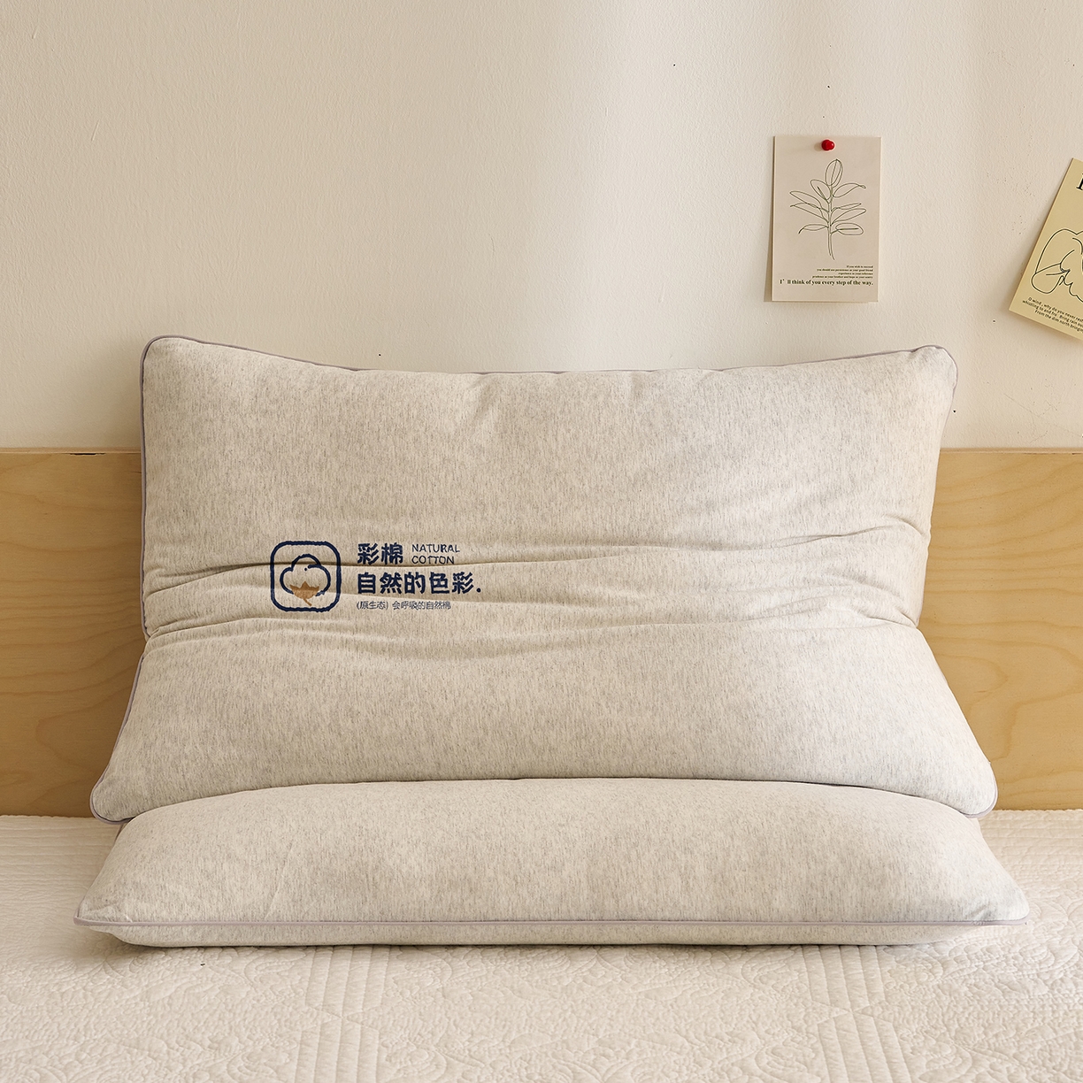 91家纺网 家纺一手货源 找家纺 乐可 2025新款全棉天竺棉棉花亲子枕 天竺棉棉花枕-灰-成人