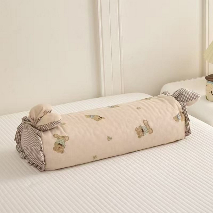 91家纺网 家纺一手货源 找家纺 云熙枕业 2025新款午睡车载家居糖果型全棉水洗荞麦枕枕头枕芯 绅士小熊