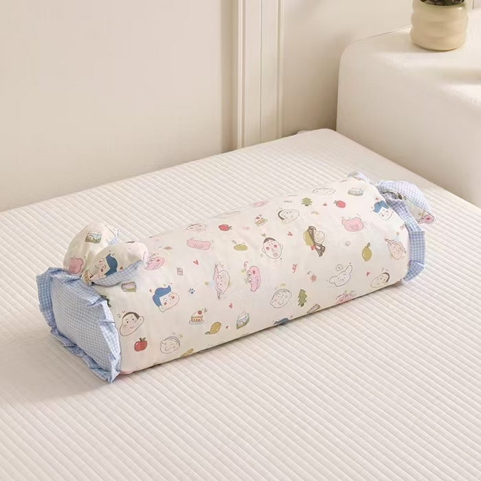 91家纺网 家纺一手货源 找家纺 云熙枕业 2025新款午睡车载家居糖果型全棉水洗荞麦枕枕头枕芯 小新一家蓝