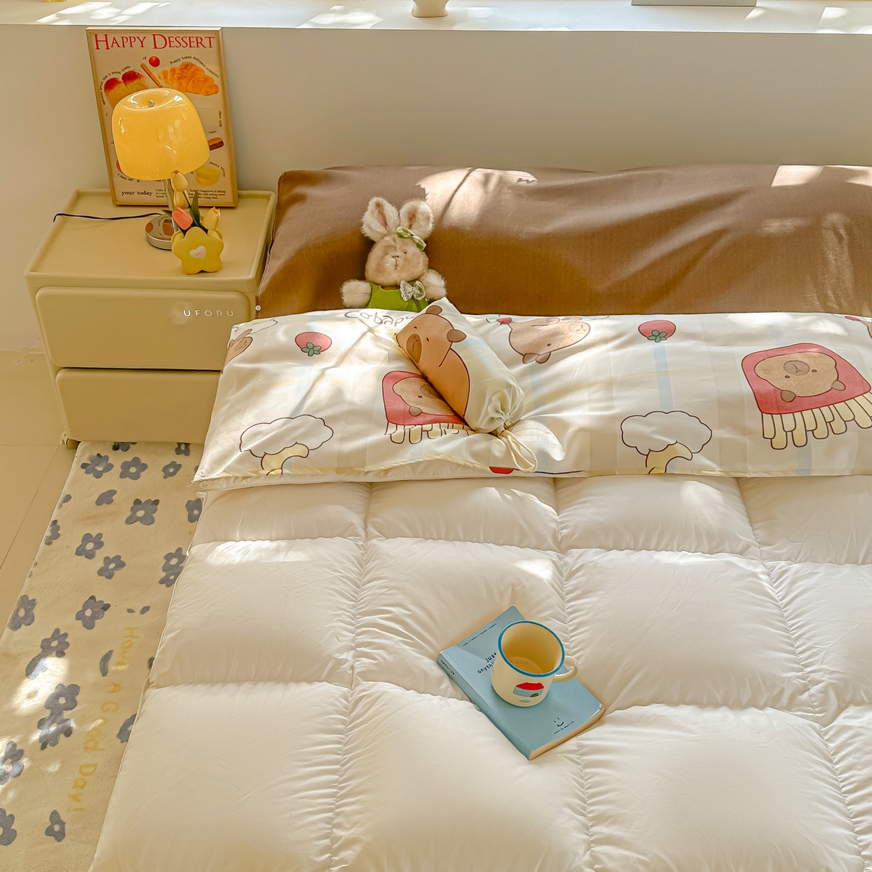 91家纺网 家纺一手货源 找家纺 柒星睡袋 2025新款新升级mini收纳袋印花系列隔脏睡袋 卡比巴拉