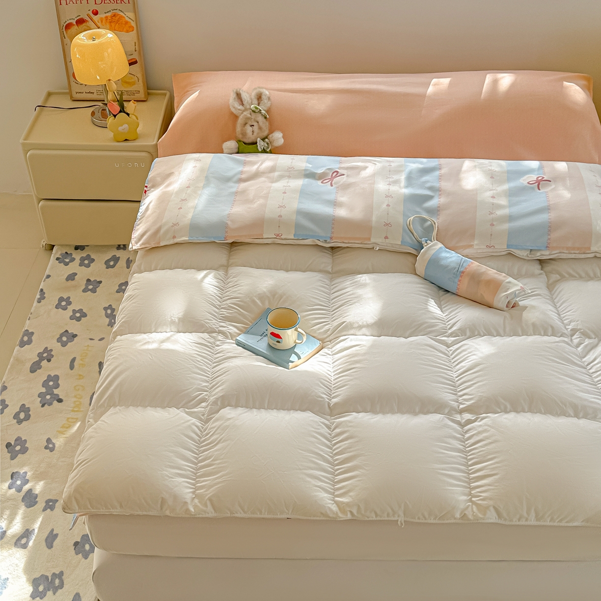 91家纺网 家纺一手货源 找家纺 柒星睡袋 2025新款新升级mini收纳袋印花系列隔脏睡袋 海军小狗