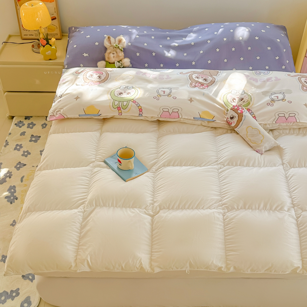 91家纺网 家纺一手货源 找家纺 柒星睡袋 2025新款新升级mini收纳袋印花系列隔脏睡袋 小布布