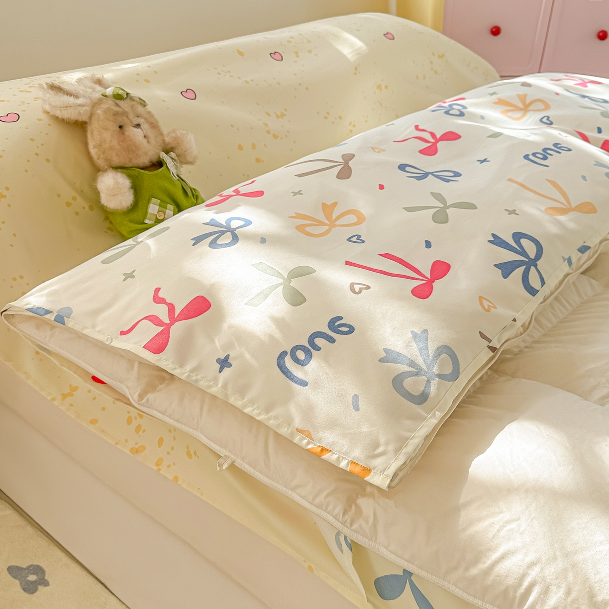 91家纺网 家纺一手货源 找家纺 柒星睡袋 2025新款新升级mini收纳袋印花系列隔脏睡袋 丝恋