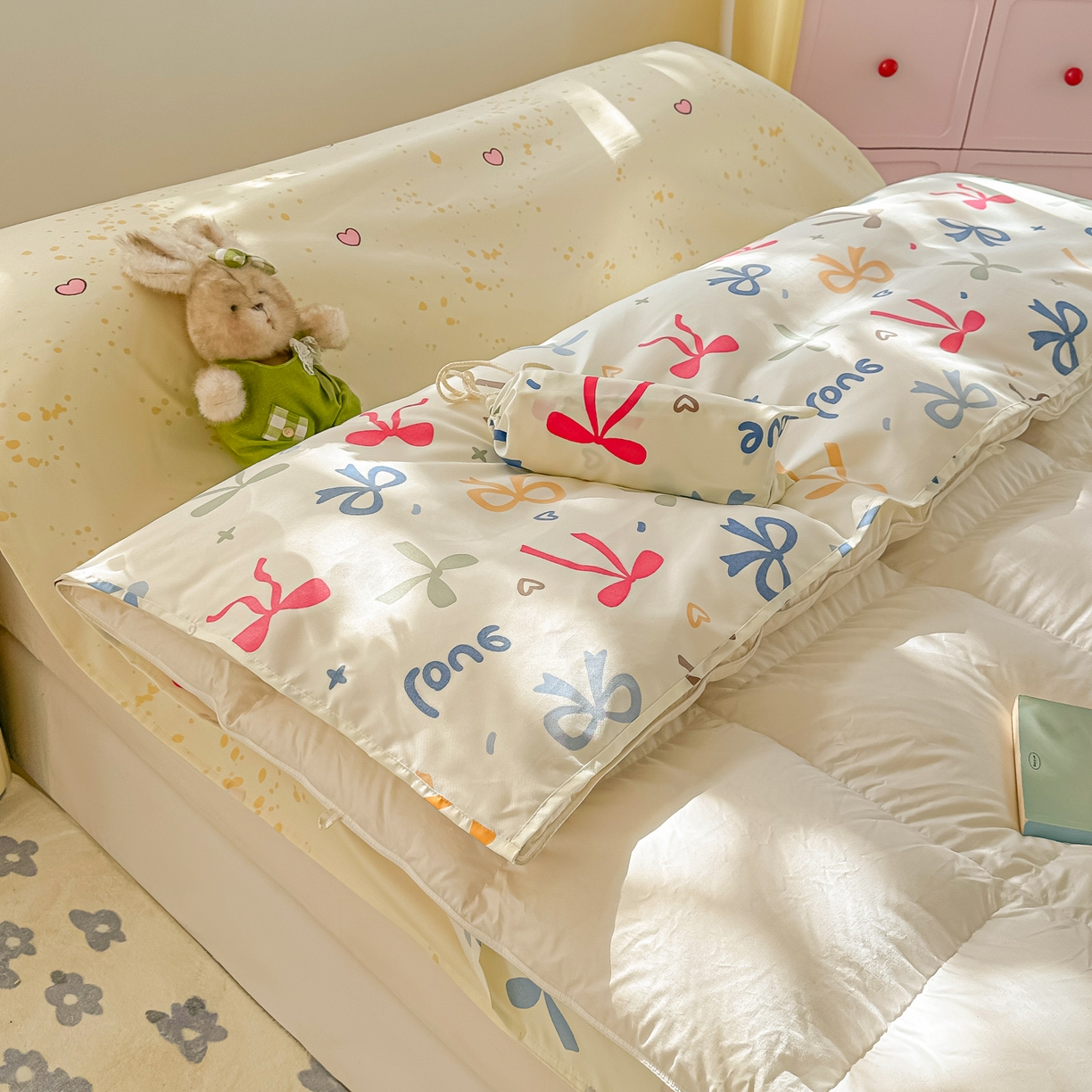 91家纺网 家纺一手货源 找家纺 柒星睡袋 2025新款新升级mini收纳袋印花系列隔脏睡袋 丝恋