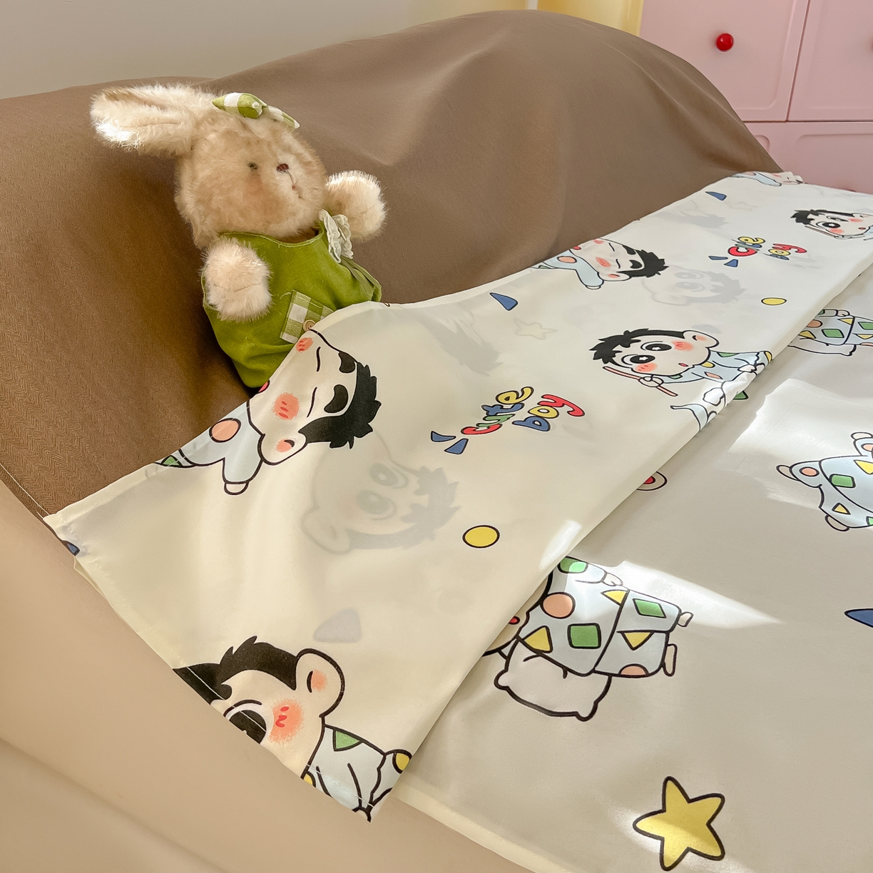 91家纺网 家纺一手货源 找家纺 柒星睡袋 2025新款新升级mini收纳袋印花系列隔脏睡袋 快乐男孩